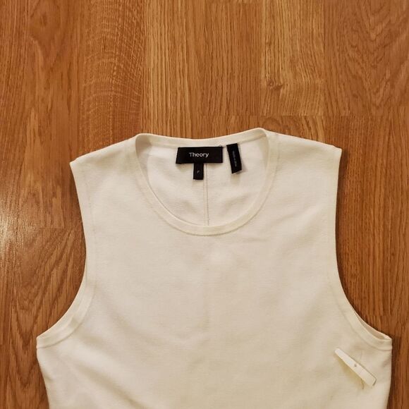 Theory Pleated Prosecco Sleeveless Peplum Top sz P - Picture 6 of 13